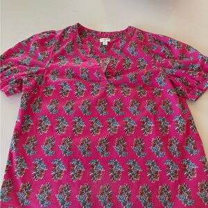J. Crew Pink Floral Blouse